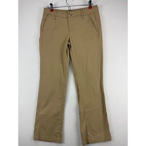 Aeropostale Classic Twill Pants Womens 4 Long Khaki Tan Low Rise Straight Leg